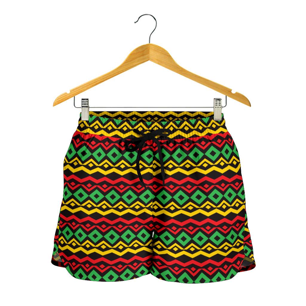 Rasta Reggae Color Themed Women Shorts-JTAMIGO.COM