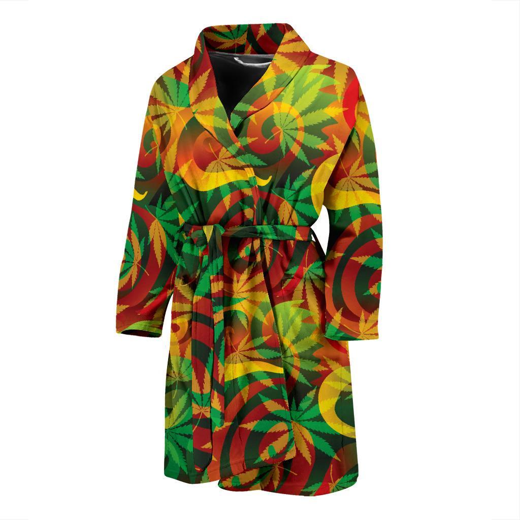Rastafarian Pattern Print Design A01 Men Bathrobe-JORJUNE.COM