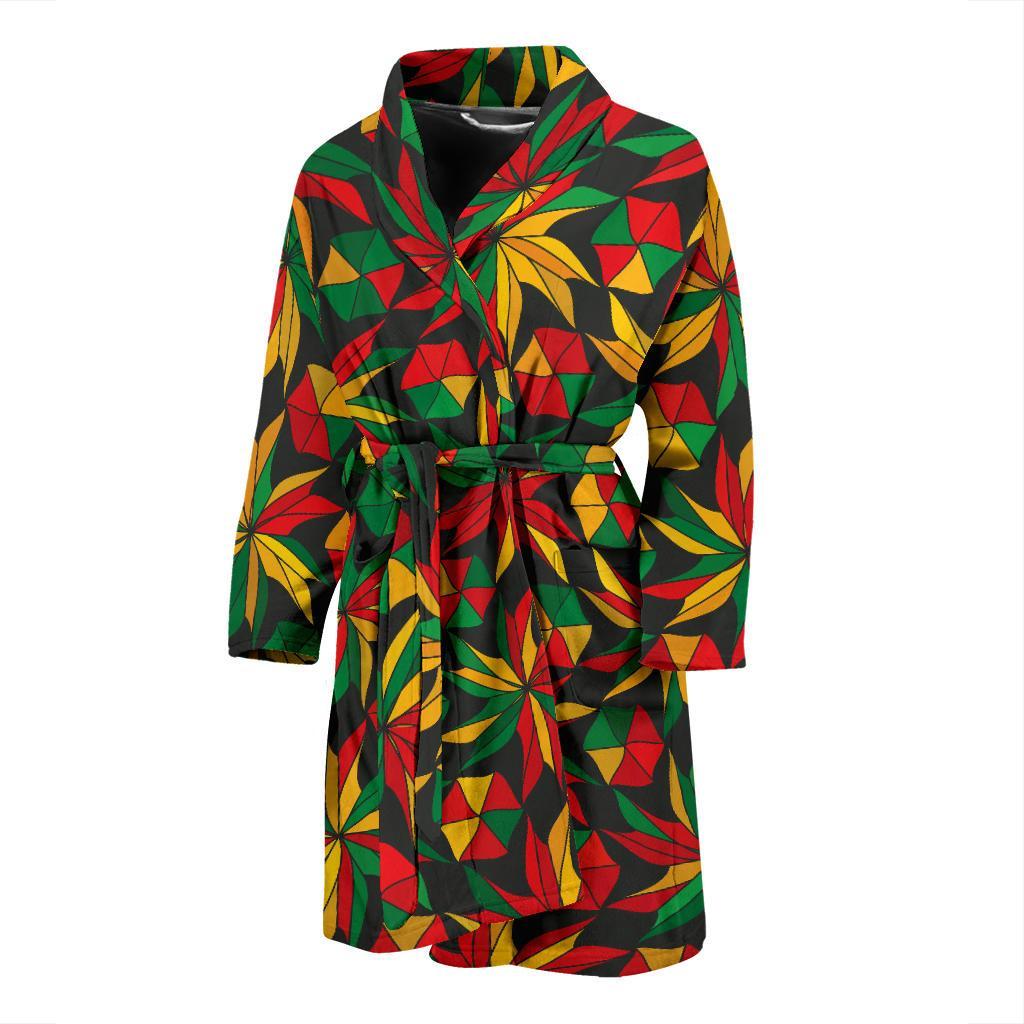 Rastafarian Pattern Print Design A03 Men Bathrobe-JORJUNE.COM