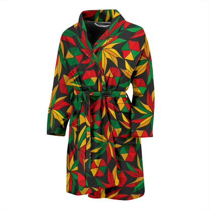 Rastafarian Pattern Print Design A03 Men Bathrobe-JORJUNE.COM