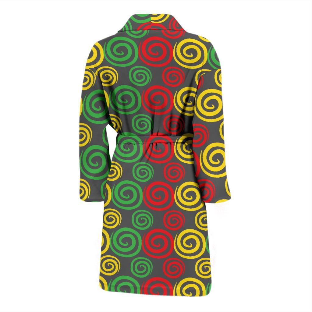 Rastafarian Pattern Print Design A05 Men Bathrobe-JORJUNE.COM