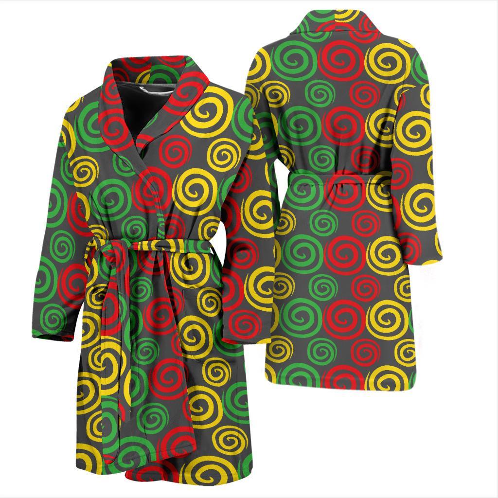Rastafarian Pattern Print Design A05 Men Bathrobe-JORJUNE.COM