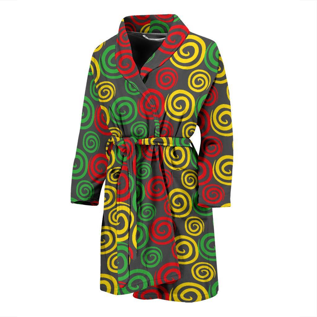 Rastafarian Pattern Print Design A05 Men Bathrobe-JORJUNE.COM