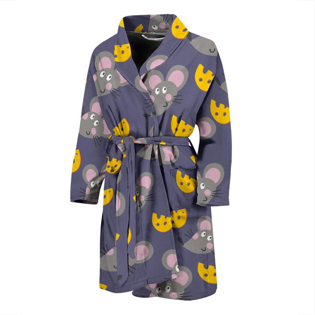 Rat With Cheese Pattern Print Design 01 Men Bathrobe-JORJUNE.COM