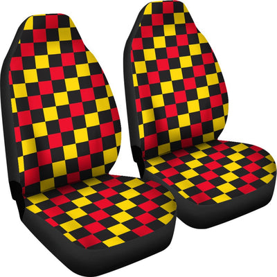 Red and yellow Check Print Universal Fit Car Seat Covers
