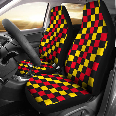 Red and yellow Check Print Universal Fit Car Seat Covers