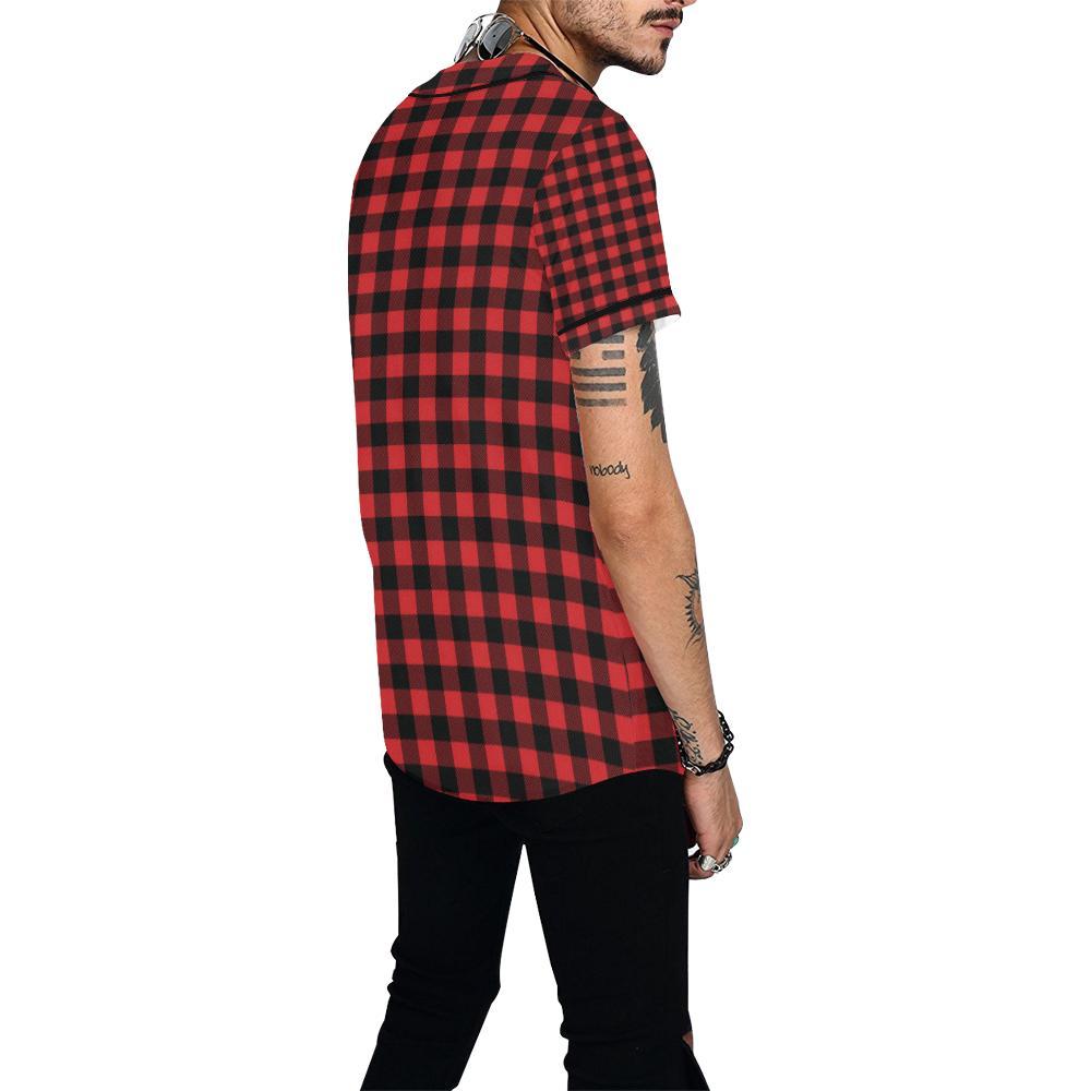 Red Black Buffalo Tartan Plaid Pattern Baseball Jersey-JTAMIGO.COM