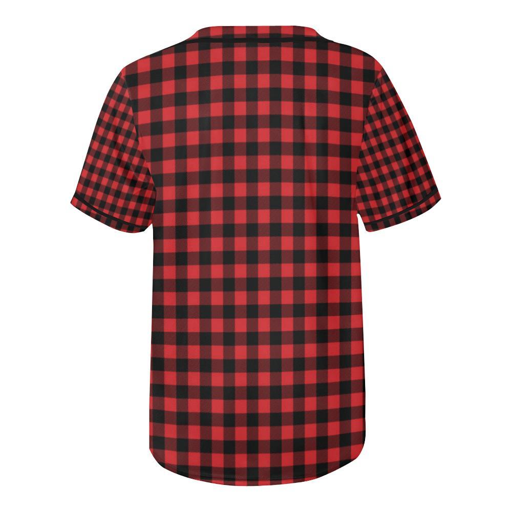 Red Black Buffalo Tartan Plaid Pattern Baseball Jersey-JTAMIGO.COM