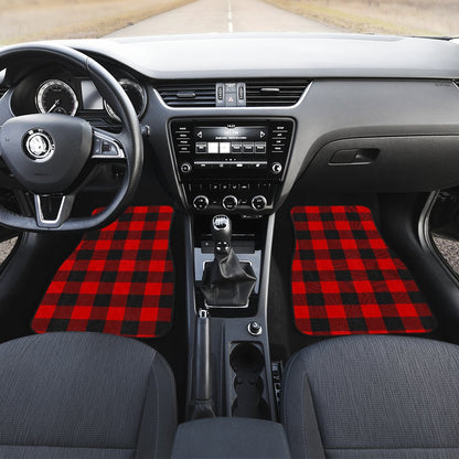 Red Black Buffalo Tartan Plaid Pattern Car Floor Mats