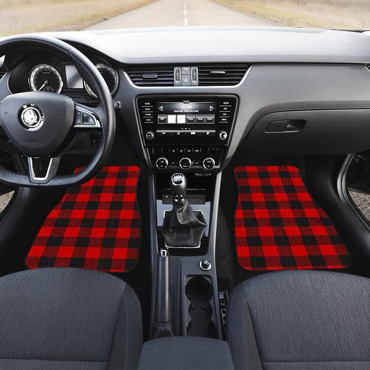 Red Black Buffalo Tartan Plaid Pattern Car Floor Mats