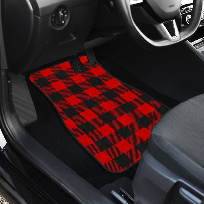 Red Black Buffalo Tartan Plaid Pattern Car Floor Mats