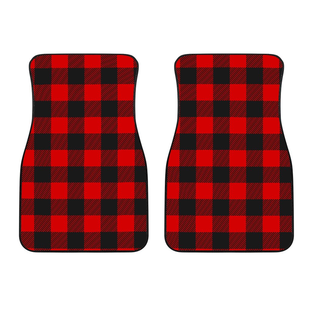 Red Black Buffalo Tartan Plaid Pattern Car Floor Mats