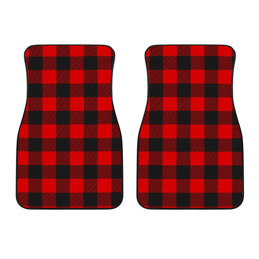 Red Black Buffalo Tartan Plaid Pattern Car Floor Mats
