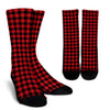 Red Black Buffalo Tartan Plaid Pattern Crew Socks