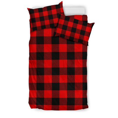 Red Black Buffalo Tartan Plaid Pattern Duvet Cover Bedding Set