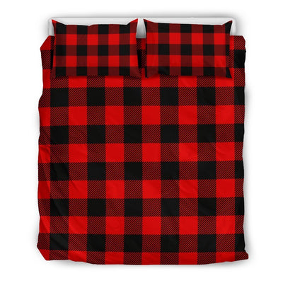 Red Black Buffalo Tartan Plaid Pattern Duvet Cover Bedding Set