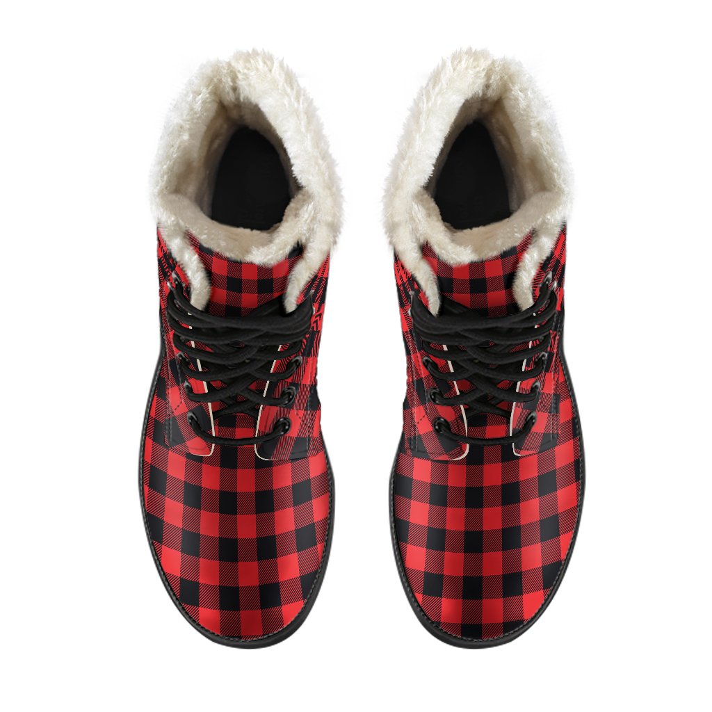 Red and black shops buffalo plaid boots