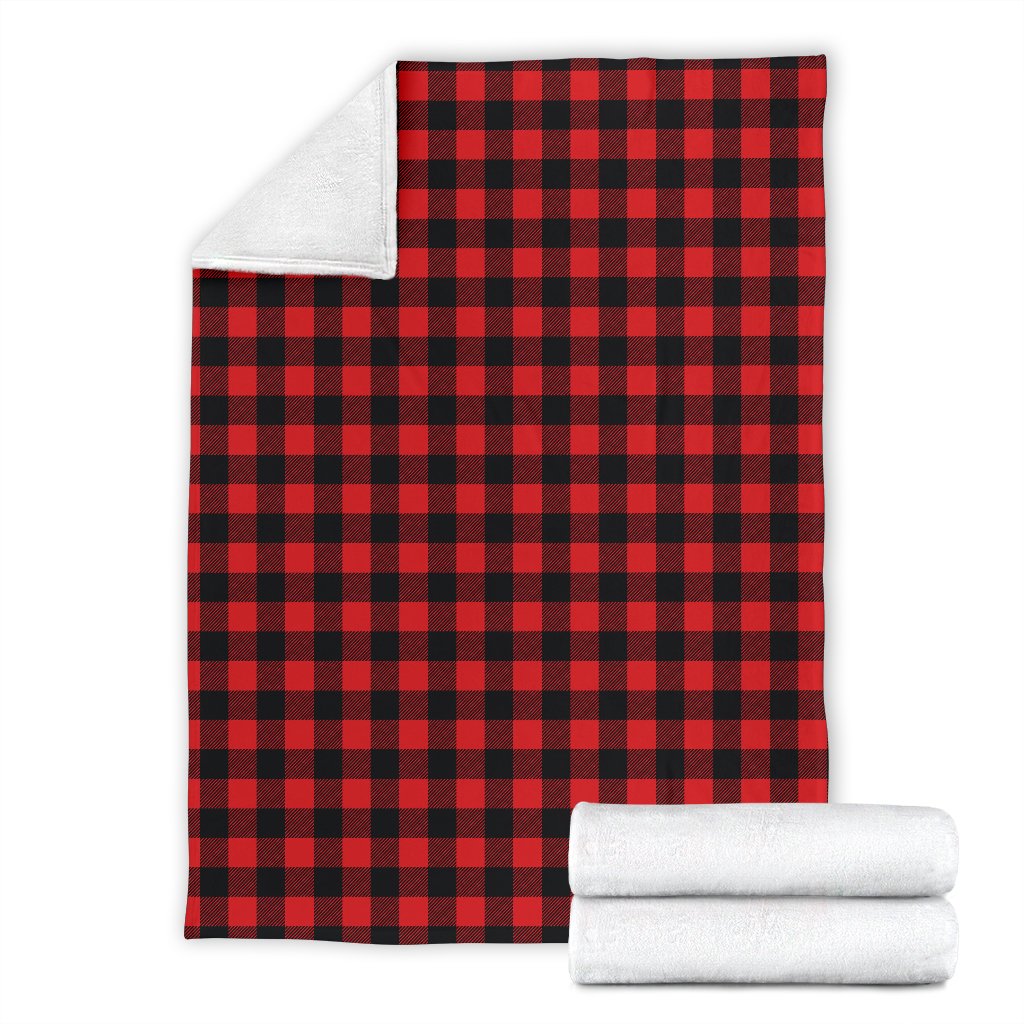 Red Black Buffalo Tartan Plaid Pattern Fleece Blanket