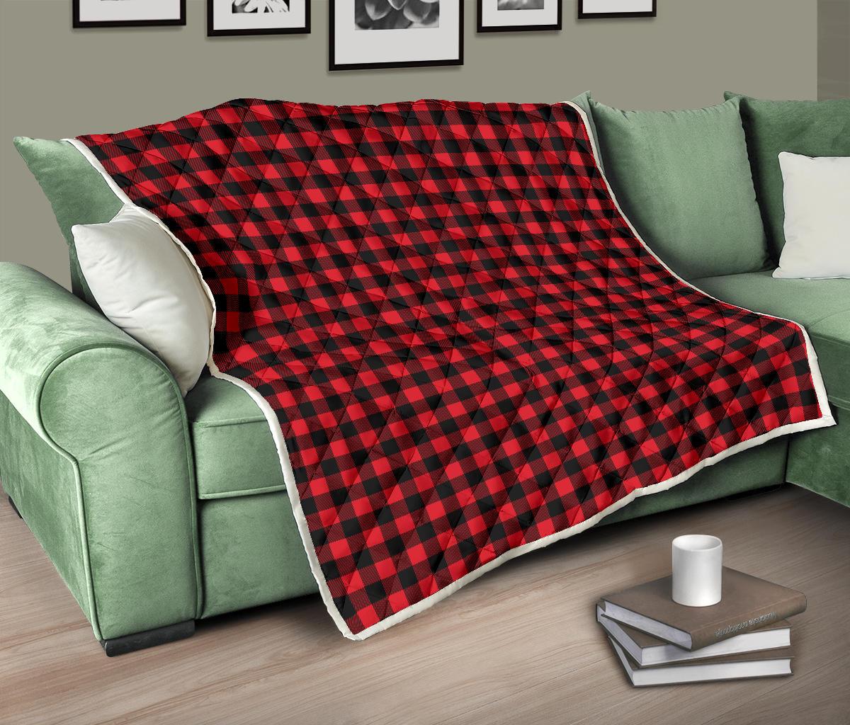 Red Black Buffalo Tartan Plaid Pattern Premium Quilt-JTAMIGO.COM