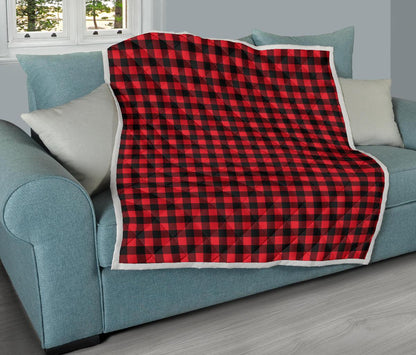 Red Black Buffalo Tartan Plaid Pattern Premium Quilt-JTAMIGO.COM