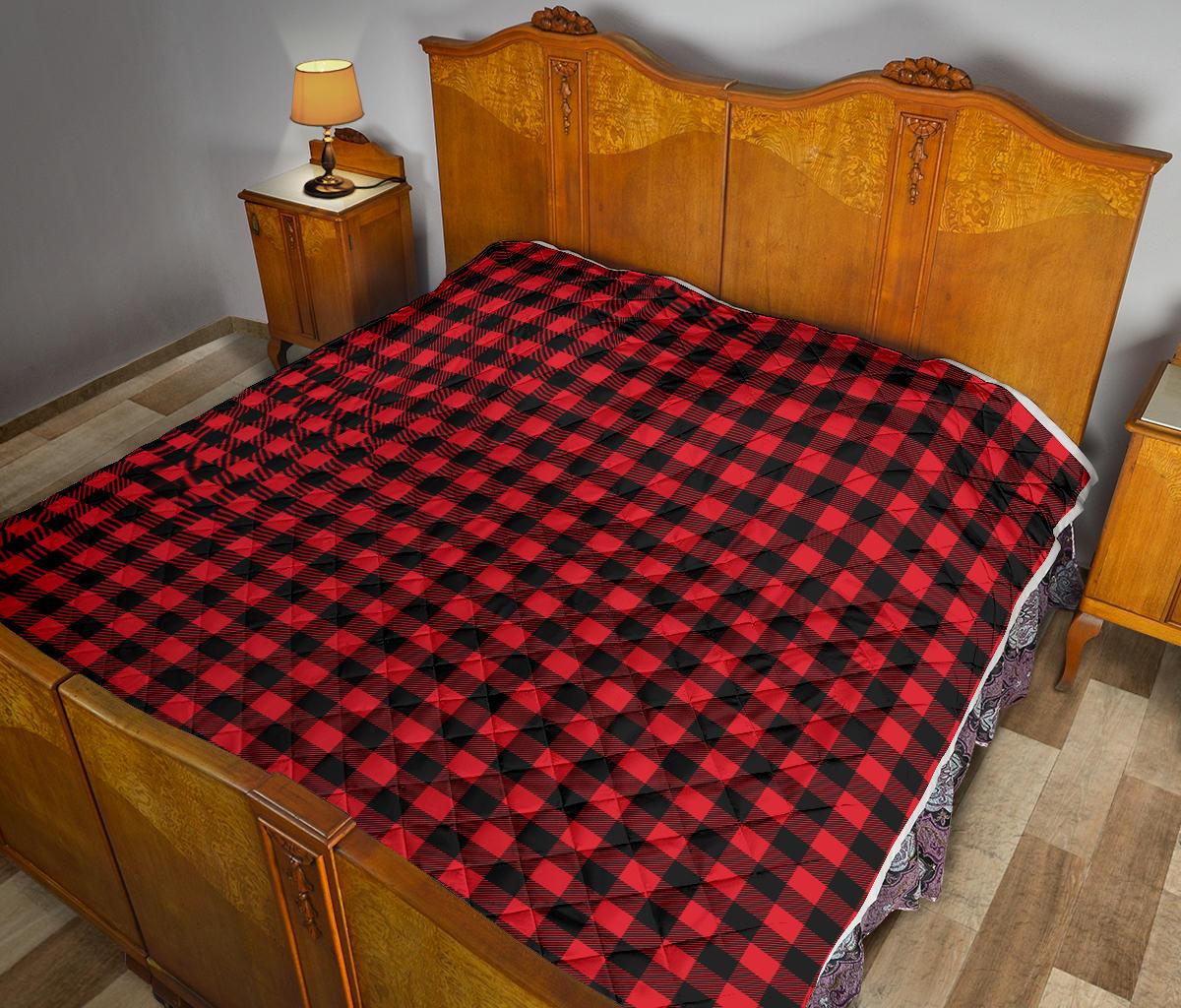 Red Black Buffalo Tartan Plaid Pattern Premium Quilt-JTAMIGO.COM
