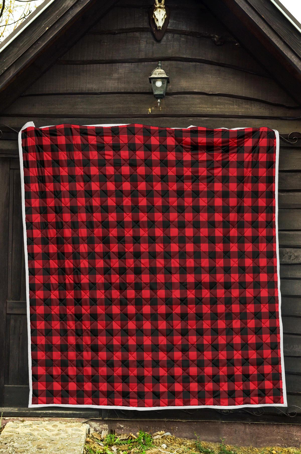Red Black Buffalo Tartan Plaid Pattern Premium Quilt-JTAMIGO.COM
