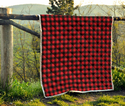 Red Black Buffalo Tartan Plaid Pattern Premium Quilt-JTAMIGO.COM