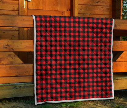 Red Black Buffalo Tartan Plaid Pattern Premium Quilt-JTAMIGO.COM