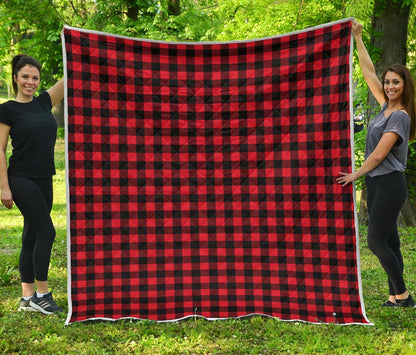 Red Black Buffalo Tartan Plaid Pattern Premium Quilt-JTAMIGO.COM