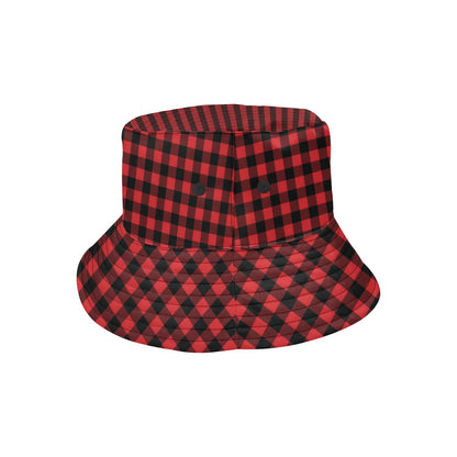 Red Black Buffalo Tartan Plaid Pattern Unisex Bucket Hat