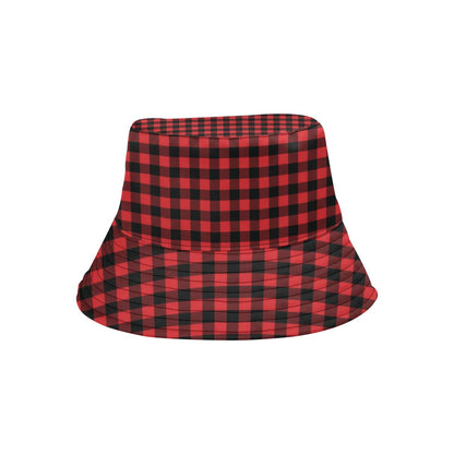 Red Black Buffalo Tartan Plaid Pattern Unisex Bucket Hat