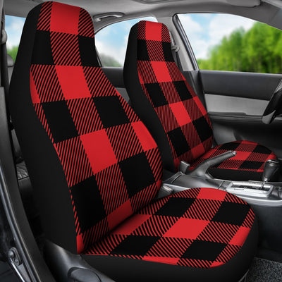 Red Black Buffalo Tartan Plaid Pattern Universal Fit Car Seat Covers