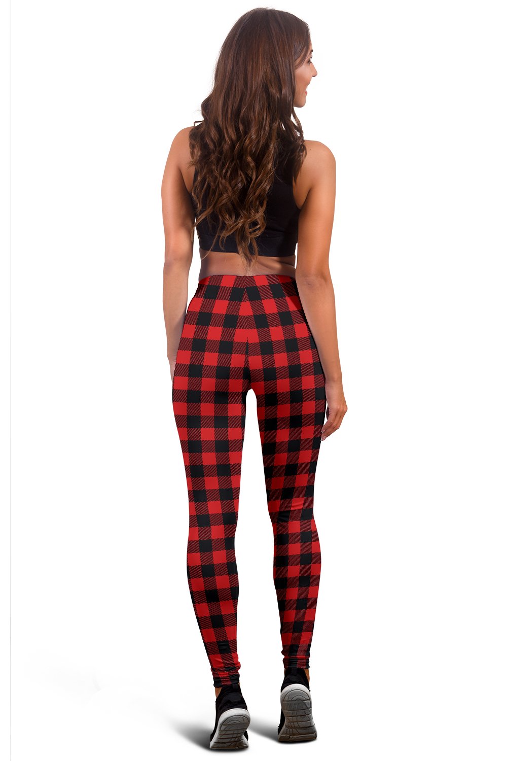 Red Black Buffalo Tartan Plaid Pattern Women Leggings