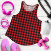 Red Black Buffalo Tartan Plaid Pattern Women Racerback Tank Top