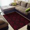 Red Rose Design Print Area Rugs-JTAMIGO.COM