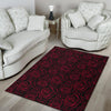 Red Rose Design Print Area Rugs-JTAMIGO.COM