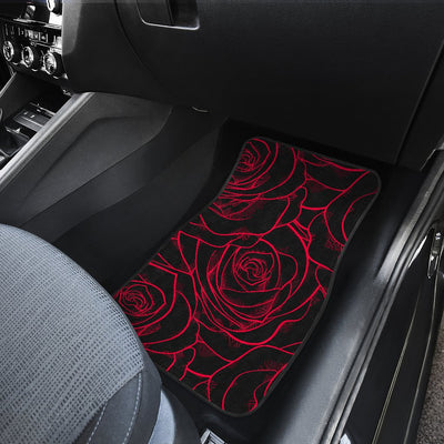 Red Rose Design Print Car Floor Mats