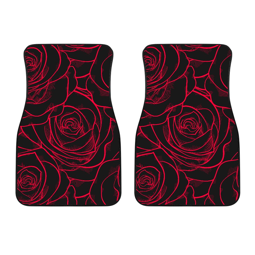 Red Rose Design Print Car Floor Mats