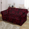 Red Rose Design Print Loveseat Slipcover-JTAMIGO.COM