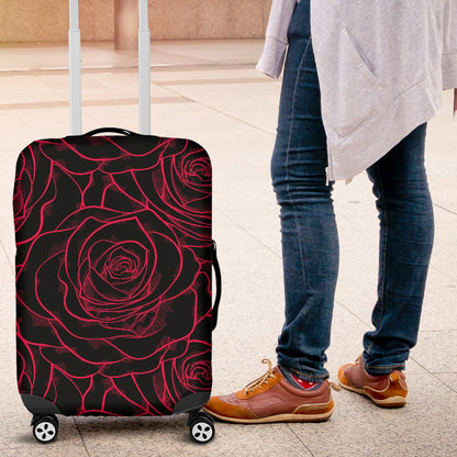 Red Rose Design Print Luggage Cover Protector