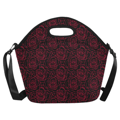 Red Rose Design Print Neoprene Lunch Bag (Model 1669)(Large)-JTAMIGO.COM
