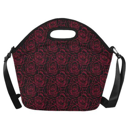 Red Rose Design Print Neoprene Lunch Bag (Model 1669)(Large)-JTAMIGO.COM