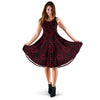 Red Rose Design Print Sleeveless Dress