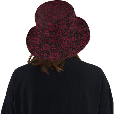 Red Rose Design Print Unisex Bucket Hat