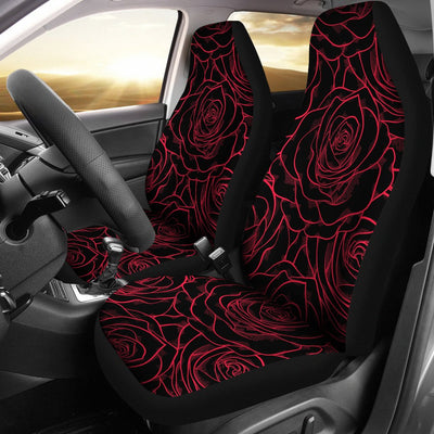Red Rose Design Print Universal Fit Car Seat Covers