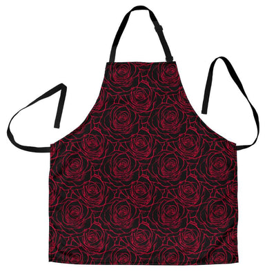 Red Rose Design Print Women Apron