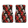 Red Rose Skull Design Print Car Floor Mats