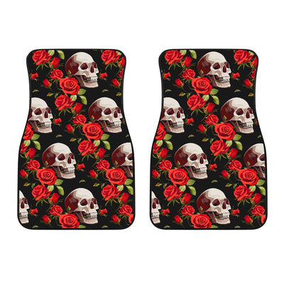 Red Rose Skull Design Print Car Floor Mats