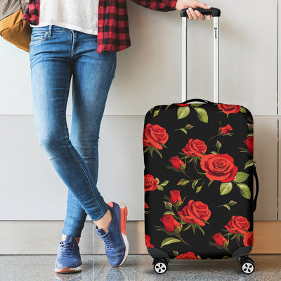 Red Rose Themed Print Luggage Cover Protector