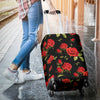 Red Rose Themed Print Luggage Cover Protector